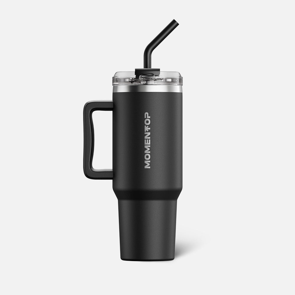 40oz  SPORT TUMBLER WITH SIDE HANDLE MOMENTOP™|  DOUBLE BLACK